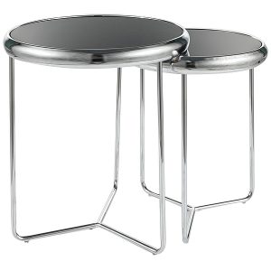 BANCO SCARLET II PRETO/CROMADO (CONJUNTO)