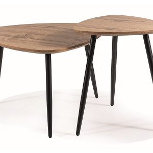 BANCO DUPLO ARTESANAL CARVALHO/PRETO (CONJUNTO)