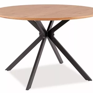 MESA DE CARVALHO ASTER/ESTRUTURA PRETA FI 120