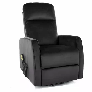POLTRONA RECLINÁVEL LETO (FUNÇÃO VERTICAL) BLUVEL PRETO VELUDO 19