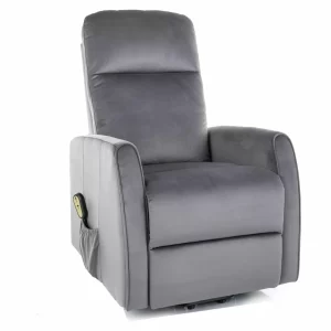POLTRONA RECLINÁVEL LETO (FUNÇÃO VERTICAL) BLUVEL CINZENTO VELUDO 14