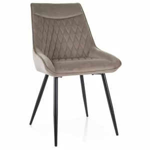 CADEIRA AGAT VELUDO PRETO/C. BEGE BLUVEL 40