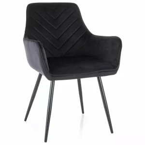 CADEIRA DE VELUDO FIG ESTRUTURA PRETA/BLUVEL PRETO 19