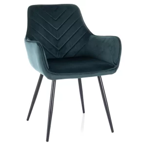 CADEIRA DE VELUDO PERUCA ESTRUTURA PRETA/BLUVEL VERDE 78