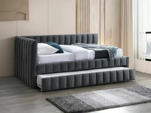 CAMA DE VELUDO ALFIE 120X200 BLUVEL CINZENTO 14
