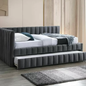 CAMA DE VELUDO ALFIE 120X200 BLUVEL CINZENTO 14