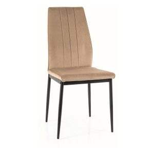 CADEIRA DE VELUDO ATOM ESTRUTURA PRETA/BLUVEL BEGE 28