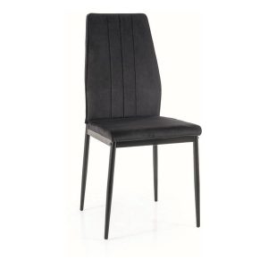 CADEIRA DE VELUDO ATOM ESTRUTURA PRETA/BLUVEL PRETO 19