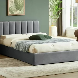 CAMA DE VELUDO MONTREAL 120X200 COR CINZENTO. 192