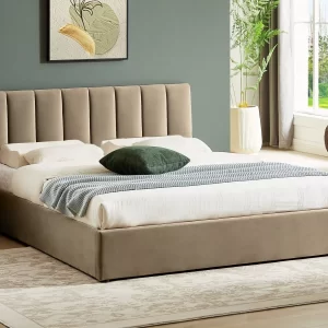 CAMA DE VELUDO MONTREAL 140X200 COR BEGE BLUVEL 28