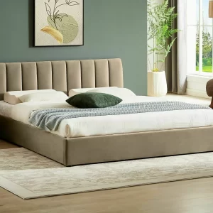 CAMA MONTREAL VELVET 160X200 COR BEGE BLUVEL 28