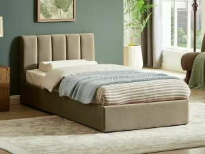 CAMA DE VELUDO MONTREAL 90X200 COR BEGE BLUVEL 28