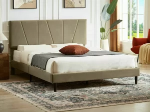 CAMA SAVANA VELVET 140X200 COR BEGE BLUVEL 28