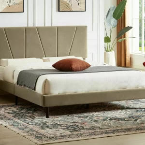CAMA SAVANA VELVET 140X200 COR BEGE BLUVEL 28