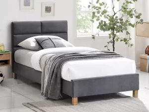 SIERRA VELVET BED, 90x200, TORNEIRA CINZENTA/CARVALHO. 150