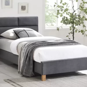 SIERRA VELVET BED, 90x200, TORNEIRA CINZENTA/CARVALHO. 150