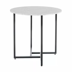 MESA ALTO II EFEITO MÁRMORE BRANCO/PRETO FI80