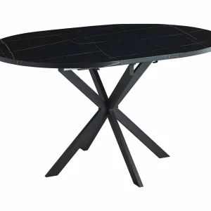 MESA GASTON EFEITO MÁRMORE PRETO/PRETO MATE 100(135)X100