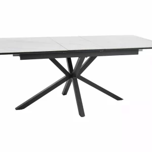 LOGAN CERAMIC TABLE BRANCO/PRETO MATE 160(200)X90