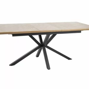 LOGAN TABLE OAK/MATT BLACK 160(200)X90