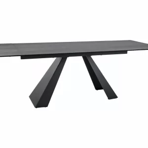 MESA CERÂMICA SALVADORE CINZENTO CLARO PIETRA DI SAVOIA / PRETO MATE (160-240)X90