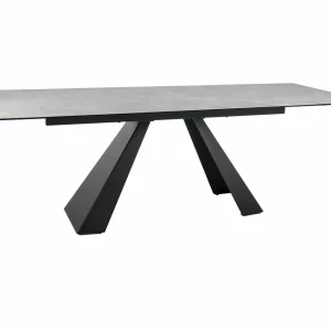 MESA CERÂMICA CREME / PRETO MATE DE DIAMANTE SALVADORE (160-240) X90
