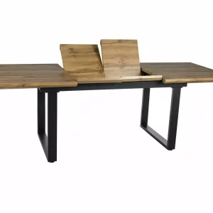 MESA UMBERTO II CARVALHO ARTESANAL/PRETO 160(240)X90