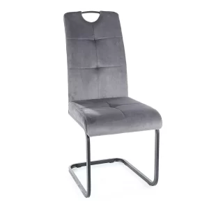 CADEIRA DE VELUDO AXO ESTRUTURA PRETA/BLUVEL CINZENTO 14