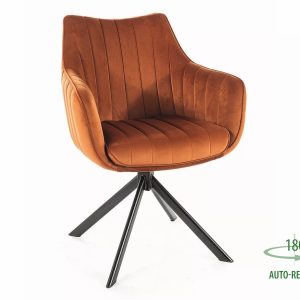 CADEIRA DE VELUDO AZALEA ESTRUTURA PRETA/BLUVEL CANELA 4215