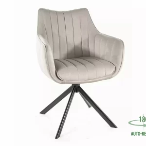 CADEIRA AZALIA VELVET BLACK FRAME/BLUVEL CINZENTO CLARO 03