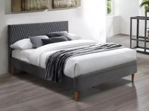 CAMA AZURRO VELVET 160X200 ESTOFAMENTO CINZENTO/CARVALHO BLUVEL 14