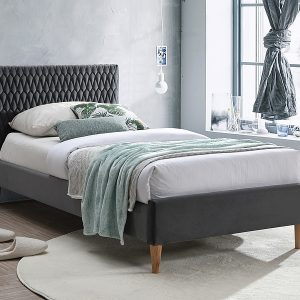 CAMA AZURRO VELVET 90X200 CINZENTO/BLUVEL OAK 14