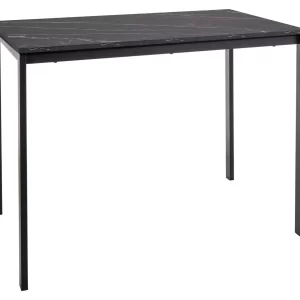 MARIO TABLE EFEITO MÁRMORE PRETO/PRETO 100X60