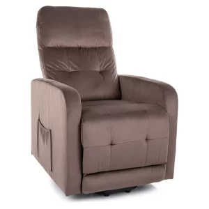 POLTRONA RECLINÁVEL DE VELUDO OTUS II (FUNÇÃO VERTICAL) CAPPUCCIONO BLUVEL 38