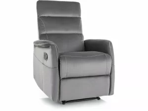 POLTRONA RECLINÁVEL SOLON M VELVET (FUNÇÃO MASSAGEM) BLUVEL CINZENTO 14