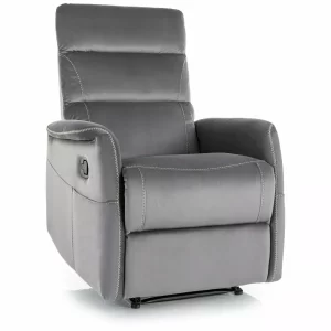POLTRONA RECLINÁVEL SOLON M VELVET (FUNÇÃO MASSAGEM) BLUVEL CINZENTO 14