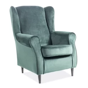 BARÃO DE POLTRONA VELUDO VERDE BLUVEL 78 / WENGE