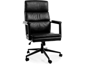 CADEIRA GIRATÓRIA Q-090 PRETO ECO-COURO