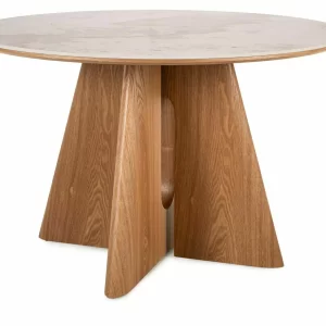 MESA CERÂMICA ALZANO PANDORO BRANCO / CARVALHO FI 120