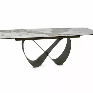 MESA CERÂMICA INFINITY PANDORO BRANCO / COBRE 160(240)X95