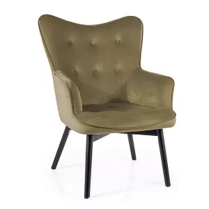 ESTRUTURA DE POLTRONA CARMEN VELVET PRETO MATE / BLUVEL A ÓLEO 77