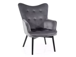 ARMAÇÃO DE POLTRONA CARMEN VELVET PRETO MATE / BLUVEL CINZENTO 14