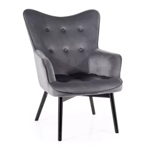 ARMAÇÃO DE POLTRONA CARMEN VELVET PRETO MATE / BLUVEL CINZENTO 14