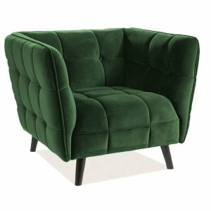 CASTELLO 1 POLTRONA DE VELUDO VERDE BLUVEL 78 / WENGE