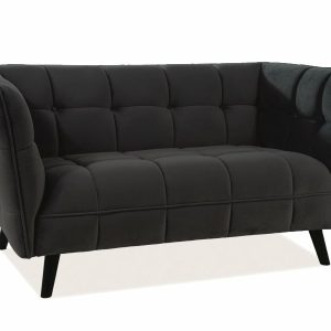 Sofa CASTELLO 2 BLUVEL PRETO VELUDO 19 / WENGE