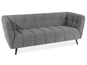 SOFA CASTELLO 3 BLUVEL CINZENTO VELUDO 14 / WENGE