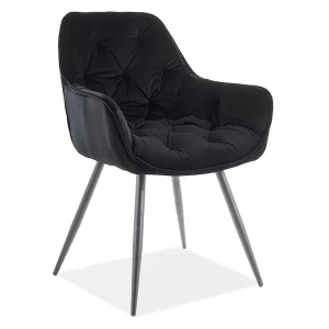 CADEIRA DE VELUDO CEREJEIRA ESTRUTURA PRETA/BLUVEL PRETO 19