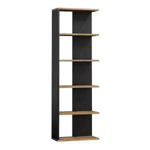 ESTANTE DE LIVROS DE CANTO WOTAN OAK+PRETO 170X60
