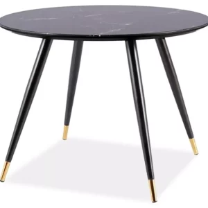 MESA CYRIL II EFEITO PEDRA NEGRA/PAPEL DE PAREDE PRETO/DOURADO FI100