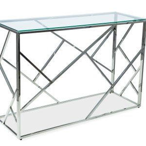 CONSOLE ESCADA C TRANSPARENTE/PRATA 120X40